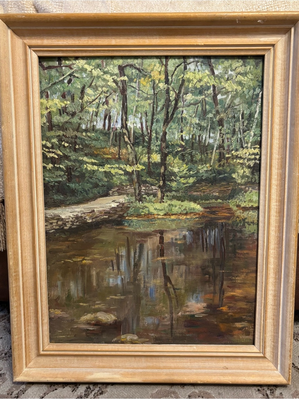 Queenie Stein Framed Impressionist Oil Painting on Wood